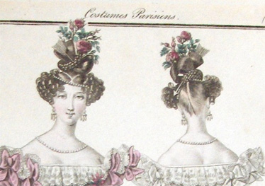 vers 1828 Coiffures